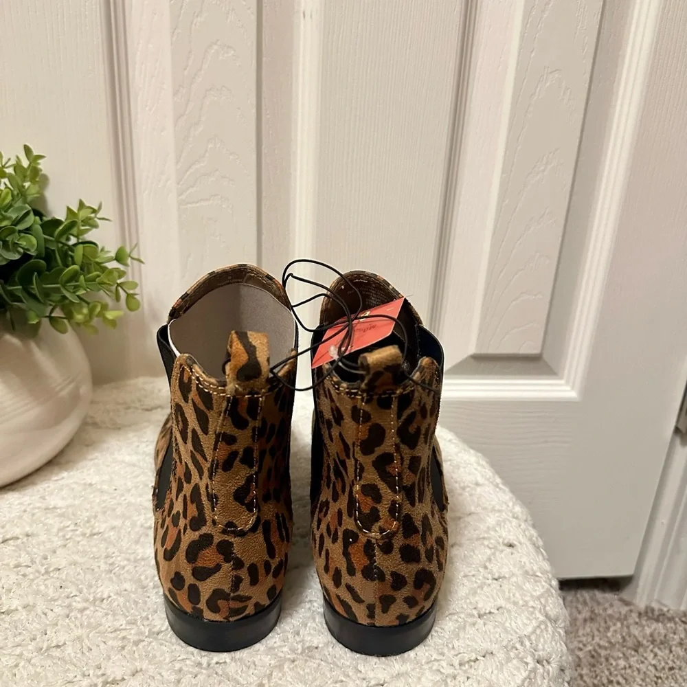 Mossimo Supply Co Animal Print Brown Black Faux Suede Ankle Bootie Boots sz 8 - Picture 6 of 7